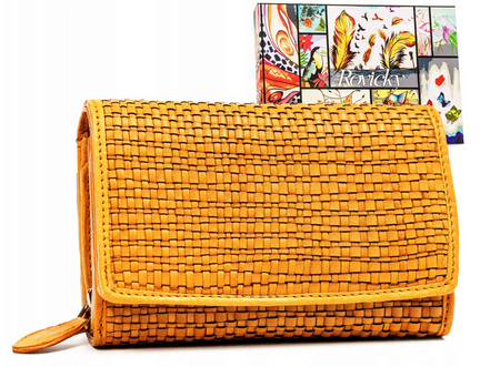 Portfel skórzany R-615-DDW Camel