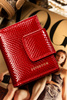  Wallet in Embossed Patent Natural Leather PETERSON PTN 42329-DSL Red