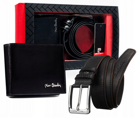 Gift Set with Genuine Leather Wallet and Belt with Traditional Buckle - Pierre Cardin ZM-PC29