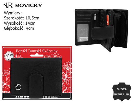 Portfel damski skórzany na blistrze R-D1503-NCD-BL Black