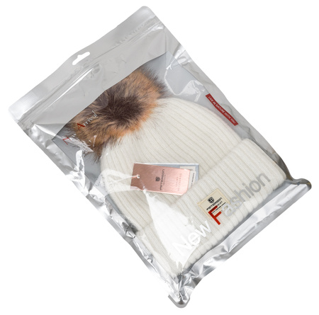 Ciepła czapka damska z domieszką angory PETERSON PTN HAT-08 White