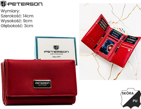 Portfel damski skóra naturalna+PU PTN PS108-HNL Red