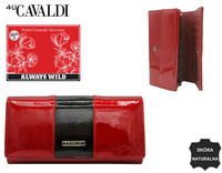 Portfel damski skórzany na blistrze H22-3-SH9-BL Red