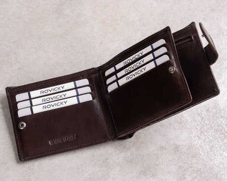 Portfel skórzany RFID PC-107L-BAR Brown