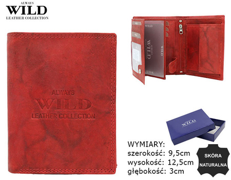 Portfel męski skórzany AW-N4-MAL Red