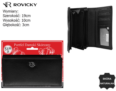 Portfel damski skórzany na blistrze R-D1521-NCD-BL Black