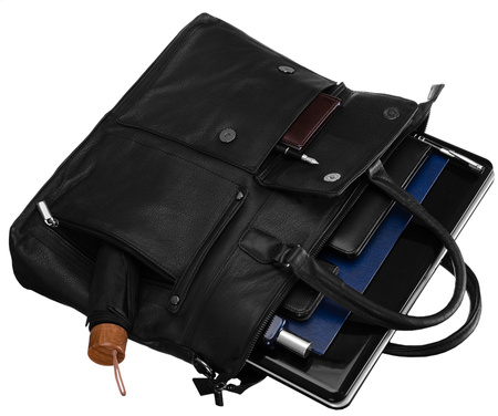 NO LOGO leather laptop bag LAP-15601-NDM-NL