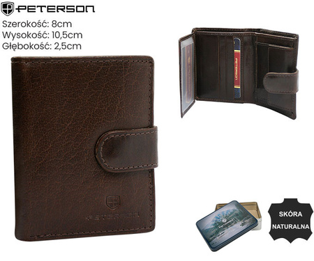 Portfel męski skórzany PTN RM-12L-BUF Brown