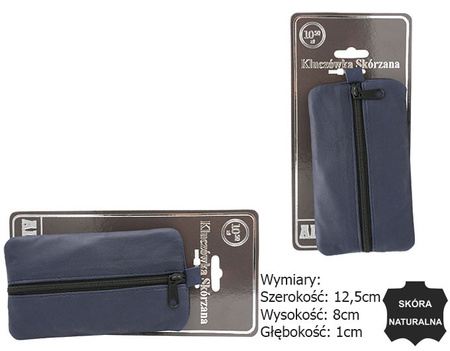Skórzane etui na klucze KC-02-PDM Navy