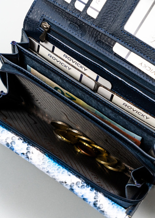 Portfel damski skóra+PU PX28-DNH-BL Blue