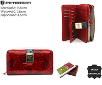 Portfel damski skórzany PTN 76116-NBF Red-Black