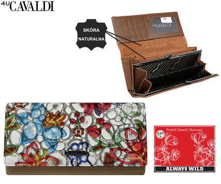 Portfel damski skórzany+ PU PN24-FL MULTI