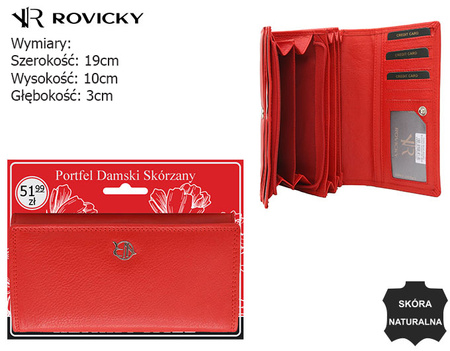 Portfel damski skórzany na blistrze R-D1521-NCD-BL Red