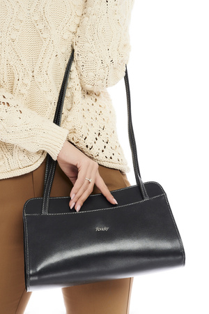 Torebka damska skórzana ROVICKY TWR-60 SZARA LOGO