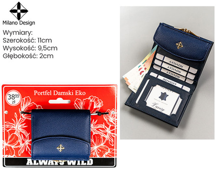Portfel damski na blistrze PP-SF-1815-A-BL Navy