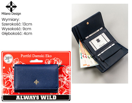 Portfel damski na blistrze PP-SF-1077-A-BL Navy