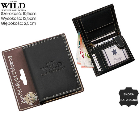 Portfel męski skórzany na blistrze N4-CHM-BL Black