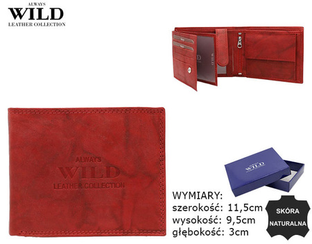 Portfel męski skórzany AW-N6-MAL Red
