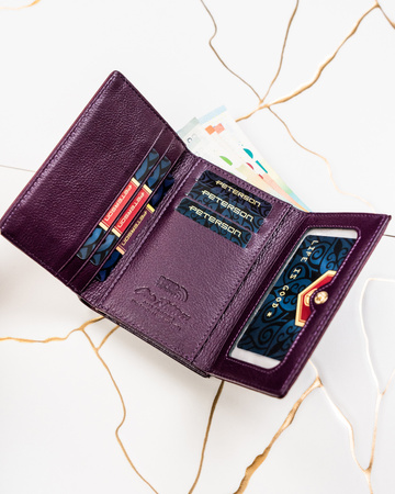 Portfel damski skóra naturalna+PU PTN PS15-09-HNL Purple
