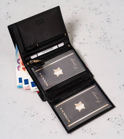 Men's leather wallet PTN N575-VTP-BL-RED