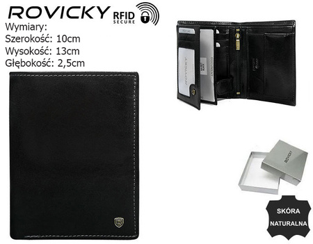 Portfel skórzany RFID ROVICKY N4-RVT Black