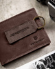 Leather wallet & key ring gift set PETERSON PTN SET-M-N003-CHM Brown