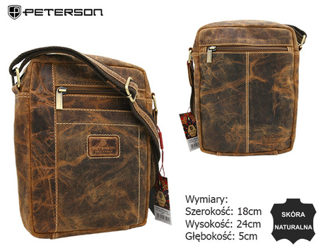 Torba skórzana PTN 8022-TMH Tan