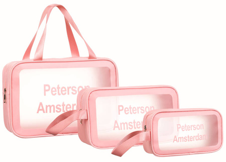 Leatherette make up bags set PETERSON PTN KOS-3W1