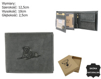 Portfel skórzany męski z wizerunkiem psa RFID N992-CHM-DOG-1 Black