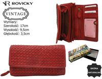 Portfel damski skórzany R-N22-ZPT Red