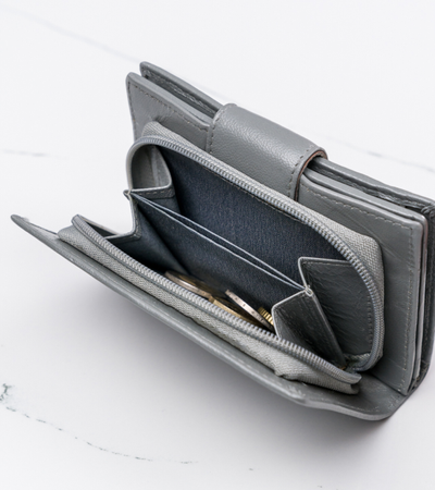 Portfel damski skórzany RD-04-GCL Gray