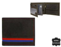 Portfel skórzany N992-MHD-L Brown-Red-Blue