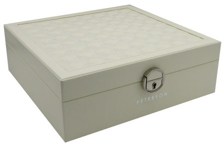 Plastic and leatherette jewelry box PTN SZK-03