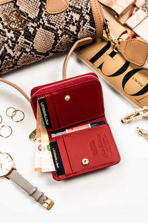 Women's wallet patent Saffiano leather PTN PH33-1-SAF Red