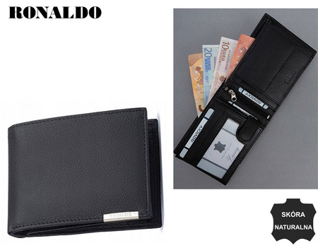 Portfel meski skórzany N992-PDM-RON-BP Black