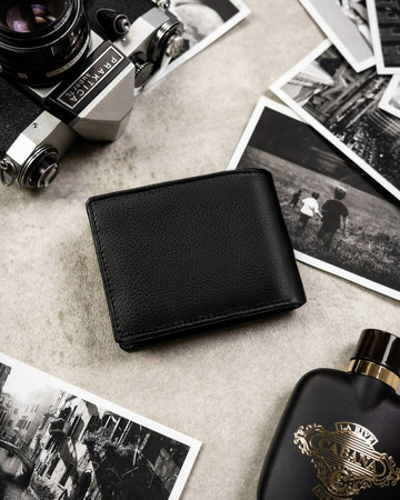 A two-piece gift set: Leatherette wallet & key ring by ROVICKY R-SET-M-N003-PUA BLA