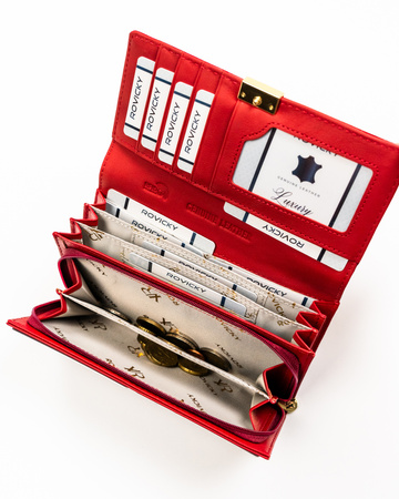 Portfel damski skórzany RH-20A-1-RS Red