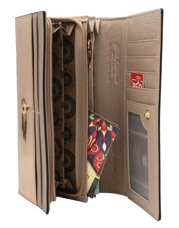 Portfel damski skórzany PTN 1N-409 Black+R.Gold