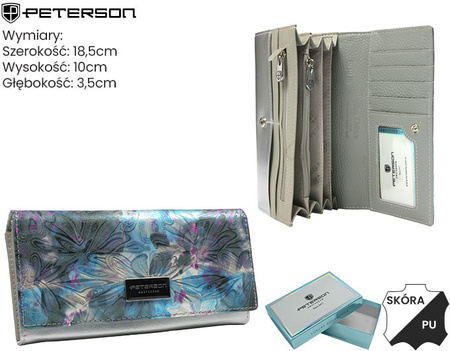 Portfel skóra + PU PTN PX27-1-NPK Blue