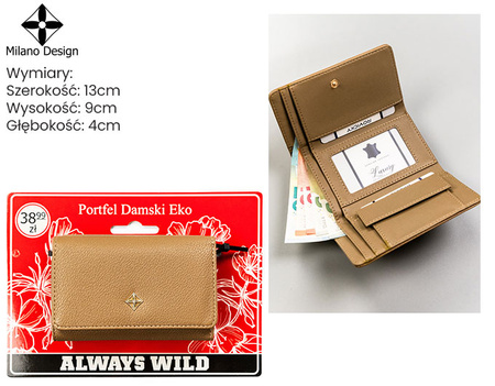 Portfel damski na blistrze PP-SF-1077-A-BL Beige
