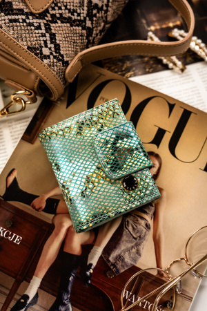 Women's Wallet Made of Natural Leather PETERSON PTN 42329-SFL Blue