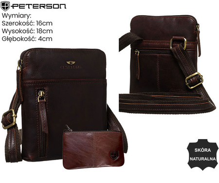 Torba skórzana + Etui PTN 1902E-OPU Brown