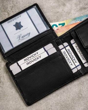 A two-piece gift set: Leatherette wallet & key ring set ROVICKY R-SET-M-N003-PUN