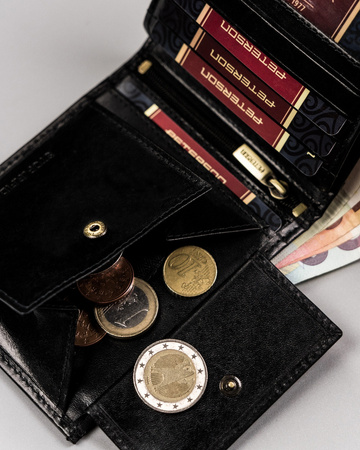 Men's leather wallet PTN N01-VTP BL-RED