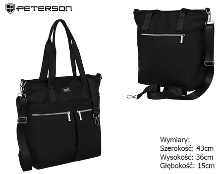 A women's shoulder shopper bag PTN CTY-05 Black