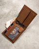 Leather wallet & key ring gift set PETERSON PTN SET-M-N994-CHM