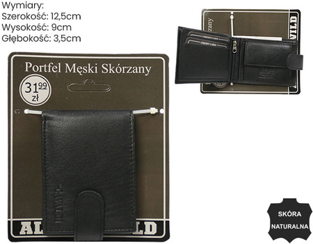Portfel męski skórzany Blister 00I-GPL-BL Black