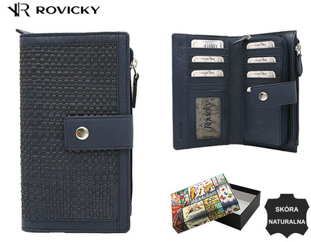 Portfel skórzany RFID ROVICKY R-861-DDW