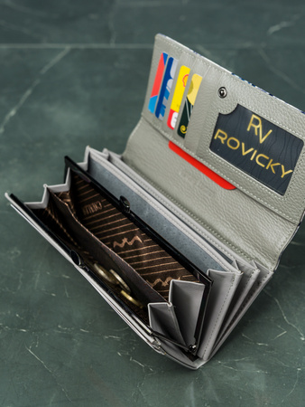 Portfel damski skórzany+ PU PN24-FL-BL Purple