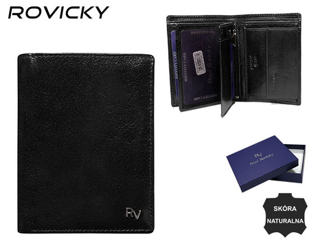 Portfel skórzany RFID ROVICKY RV-7870 Black